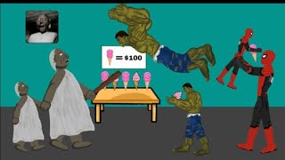 Granny vs Hulk vs spiderman funny animation