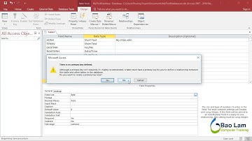 Microsoft Access 2016 Bài 02  Thao tác cơ bản với TABLE
