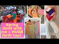 Thrift with me for Colour 🌼🌸🍄 + HUGE SPRING THRIFT HAUL (decor, accessories, clothing)