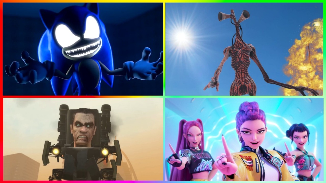 Sonic .Exe 🆚 Siren Head 🆚 Skibidi Toilet 🆚Kpop demon hunters 🆚🎶 Tiles Hop EDM Rush