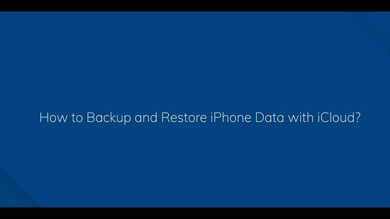 How to Backup and Restore iPhone Data with iCloud - YouTube