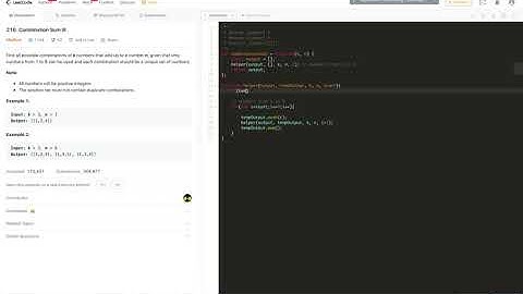 [Javascript] Backtracking + Array Template - #216. Combination Sum III