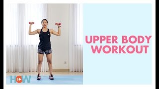 Mengencangkan otot Dada, Payudara, Bahu, dengan latihan dumbbell | Fitness di Rumah