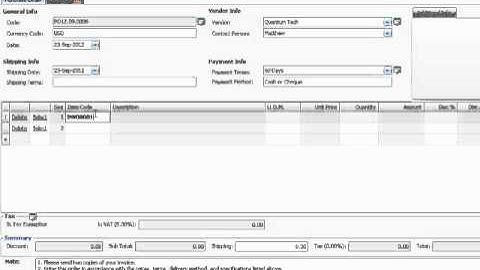 How to create purchase order in Xin Inventory