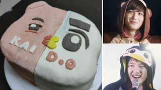 طريقة عمل كيكة شوكولاتة بعجينة السكر لكاى و دى او EXO KAI & D.O Birthday cake