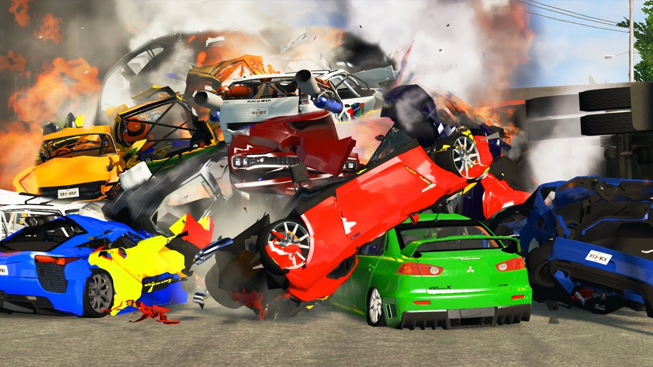 BeamNG Drive 30 cars Pile up Crashes YouTube BeamNG Drive 30 cars Pile up Crashes YouTube