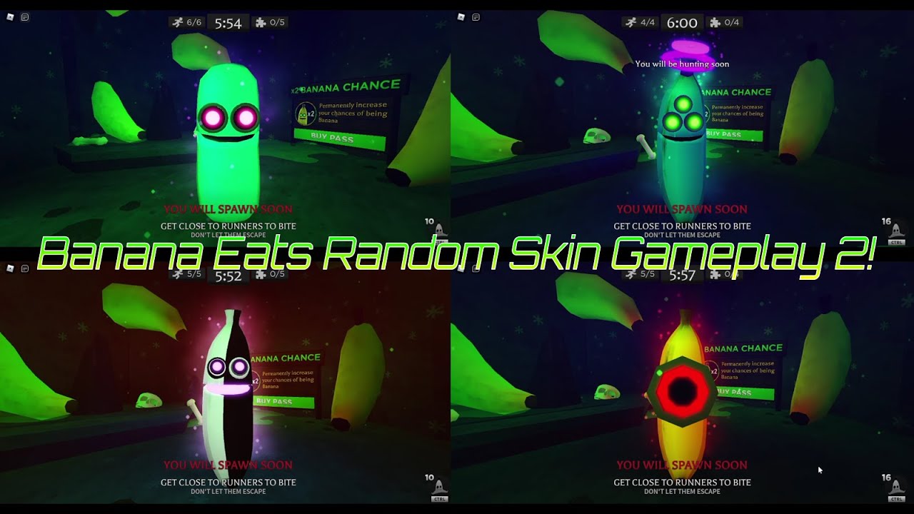 Roblox Banana Eats Random Skin Gameplay 2!