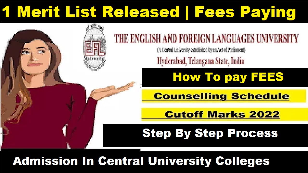 THE ENGLISH AND FOREIGN LANGUAGES UNIVERSITY 1 Merit List Released | 