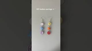 DIY button earrings tutorial 🤍 cute and easy diy idea #diyprojects #diycrafts