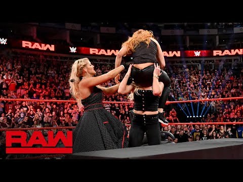 Charlotte Flair and Lacey Evans drive Becky Lynch through a table: Raw, May 13, 2019