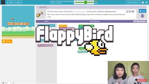 How to Code FLAPPY BIRD in Code.org: Course C Lesson 12: Build a Flappy Game 5-7