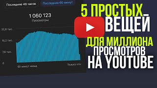 5 ПРОСТЫХ ДЕЙСТВИЯ ДЛЯ МИЛЛИОНА ПРОСМОТРОВ НА YOUTUBE /БЫСТРЫЙ СПОСОБ ПРОДВИЖЕНИЯ КАНАЛА НА ЮТУБ!