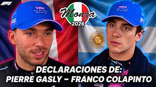 Interview in English | PIERRE GASLY - FRANCO COLAPINTO | Post-Qualifying Monza GP Update
