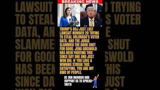 BREAKING: Trump's DOJ Goes 0 for 20 as Judge Tosses Colorado Voter Roll Lawsuit With Prejudice
