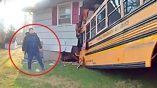 Man CRASHES School Bus into a HOUSE?!?!