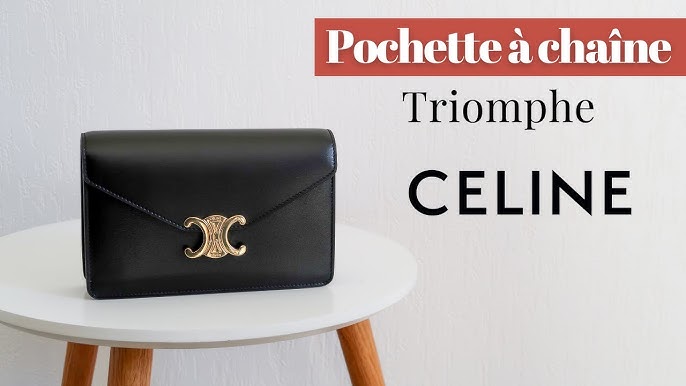 Celine Triomphe Chain Shoulder Bag Grey, Luxury, Bags & Wallets on