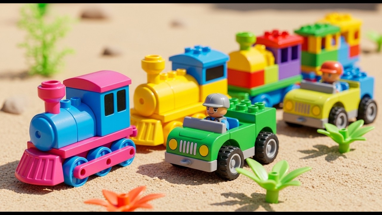 Amazing Toy Trains and Cars in Sand 🚂🚗🏖️🌈 | Kids Toy World | 3D Kids Fun Story