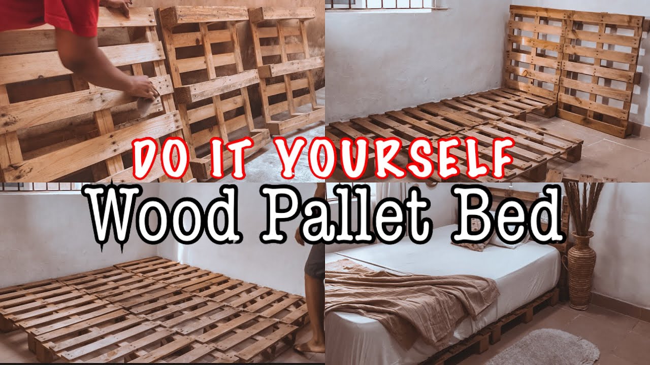 Бюджетный каркас кровати из поддонов своими руками | #diy #palletbed
