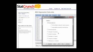 Simple Regression and r value Test in StatCrunch