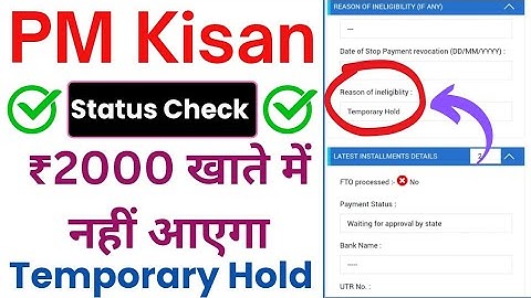 PM Kisan Yojana Bad News Those Farmers  Status Check New Update Temporary Hold Showing