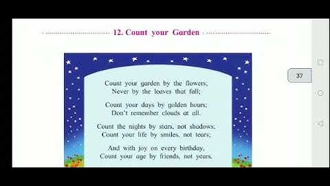""Count your garden "chapter 12 class 5 english bal bharti