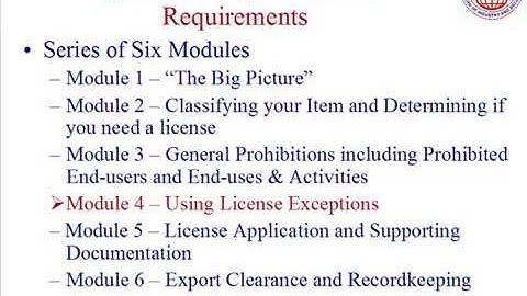 4. Using License Exceptions