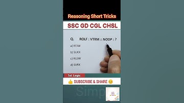 SSC GD CGL CHSL Reasoning | Analogy Reasoning Tricks | Reasoning Short | Simple Easy 55M #ssc #cgl