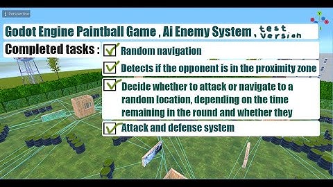 Godot Engine Paintball Game, Ai Enemy System, Test Version Gameplay