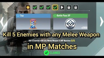 Kill 5 Enemies with any Melee Weapon in MP Matches Call Of Duty Mobile Task Complete