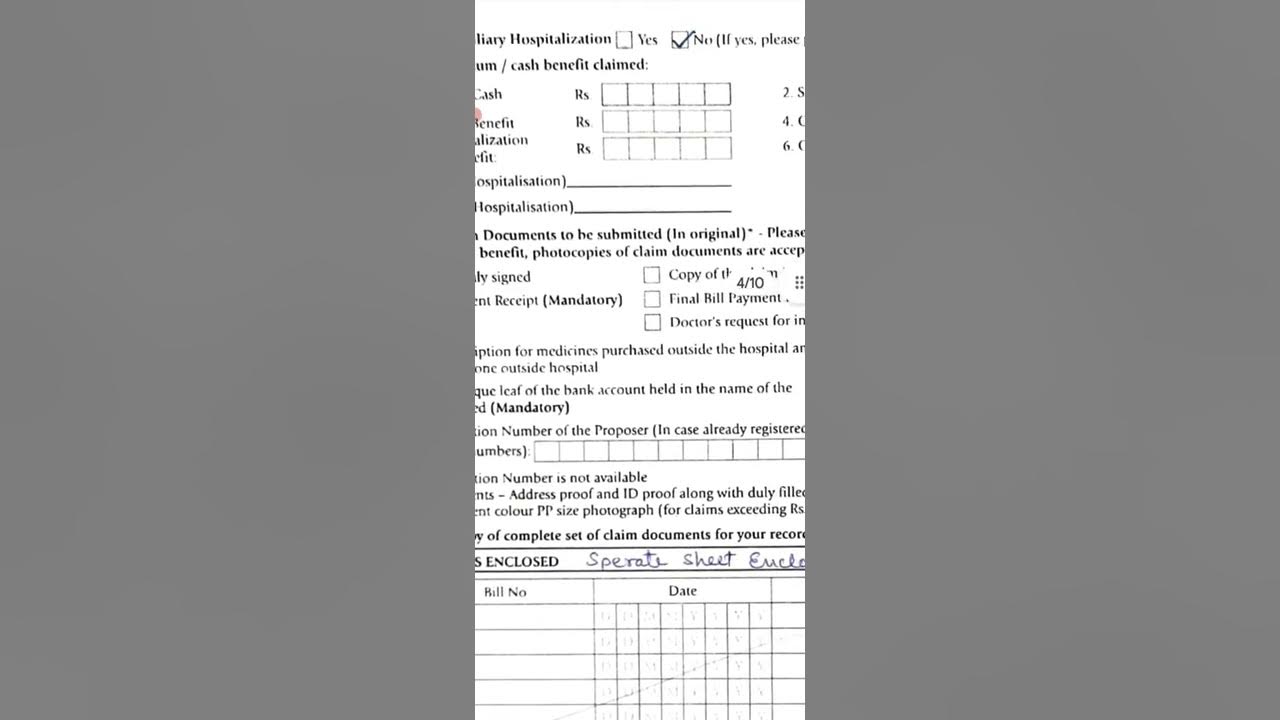 Filling post hospitalisation mediclaim policy form KYC YouTube