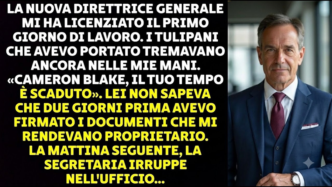 Ero in piedi davanti alla sala del consiglio con un mazzo di tulipani per dare il benvenuto alla nuova amministratrice delegata. Il suo primo giorno. Invece di un sorriso, ha sistemato la cravatta...