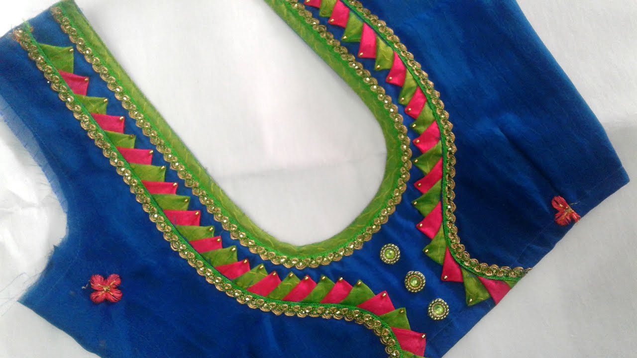 latest blouse back neck design - YouTube