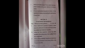 Kumaun University, NAINITAL M.Sc. 3rd sem Plasma Physics 2023 Paper