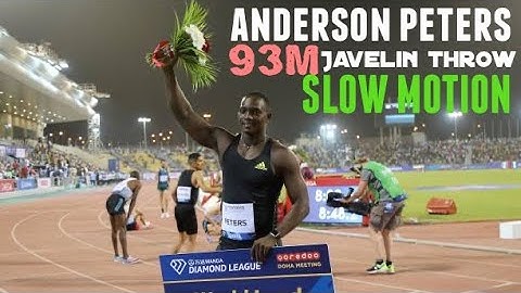 Anderson Peters 93m javelin throw SLOW-MOTION