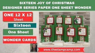 🔴WOW!  I'll Show You How to Create 16 Christmas Cards From Just One Sheet of Joy of Christmas Paper!