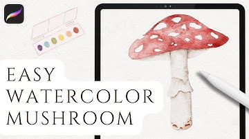 How to Paint a Watercolor Mushroom in Procreate 🍄 Tips for Shadows and Highlights EASY STEPS