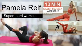 Trying PAMELA REIF 10 MIN KILLER SIX PACK | Super hard ab workout | How to tone your abs?