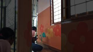 school wall painting 🖌️🎨#Creative minds at work #art#youtubeshorts  #school#shortsfeed