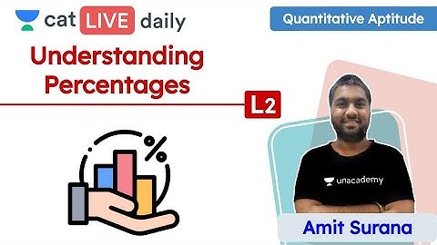 CAT: Understanding Percentages - L 2 | Quantitative Reasoning | Unacademy CAT | Amit Surana Sir