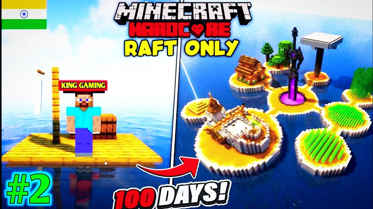 I Survived 100 DAYS on a RAFT in Minecraft - YouTube