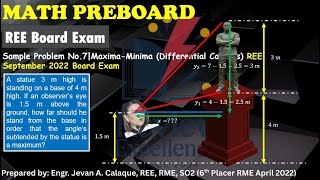 Math Preboard - Sample Problem No. 7 Maxima-Minima (Differential Calculus)