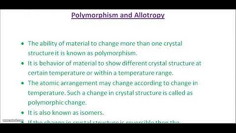 Polymorphism and Allotropy