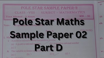 Class 8th Maths Sample Question Paper | Maths Pole Star Sample Paper for 2023 #class8th #psebboard