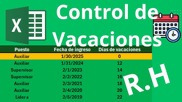 Como Automatizar el Control de Vacaciones en Excel?