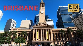 Brisbane, Australia: Walking City Hall to Botanic Gardens (4K)