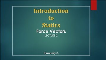 STATICS LECTURE 2 Solving Force Vectors using the parallelogram law
