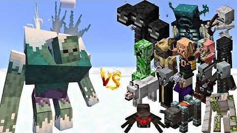 Epic Minecraft fight:Mutant frozen zombie vs all mobs fight! #minecraft #gaming