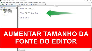 Como Aumentar o Tamanho da Letra do EDITOR de Códigos Excel VBA
