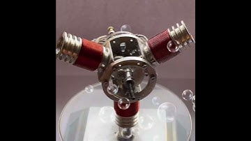 3-Cylinder Electromagnetic Engine Motor Metal Miniature Star Model with 6-12V  - Enginediy