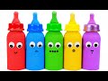 Satisfying Video L How To Make Rainbow Kinetic Sand INTO Making Milk Bottle Cutting ASMR 